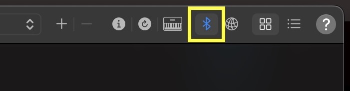 Bluetooth icon in the macOS Audio MIDI Setup MIDI Studio
