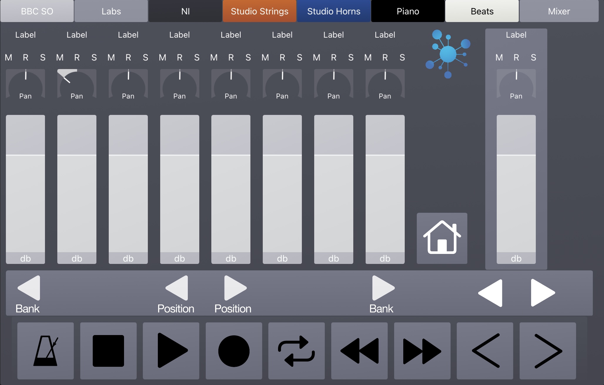 Panel 2 of the DeviceJockey DJ Logic X Control scene