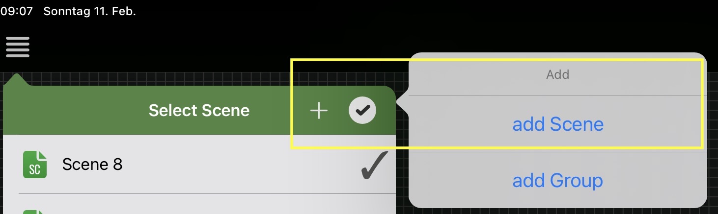 Add button in the DeviceJockey scene toolbar