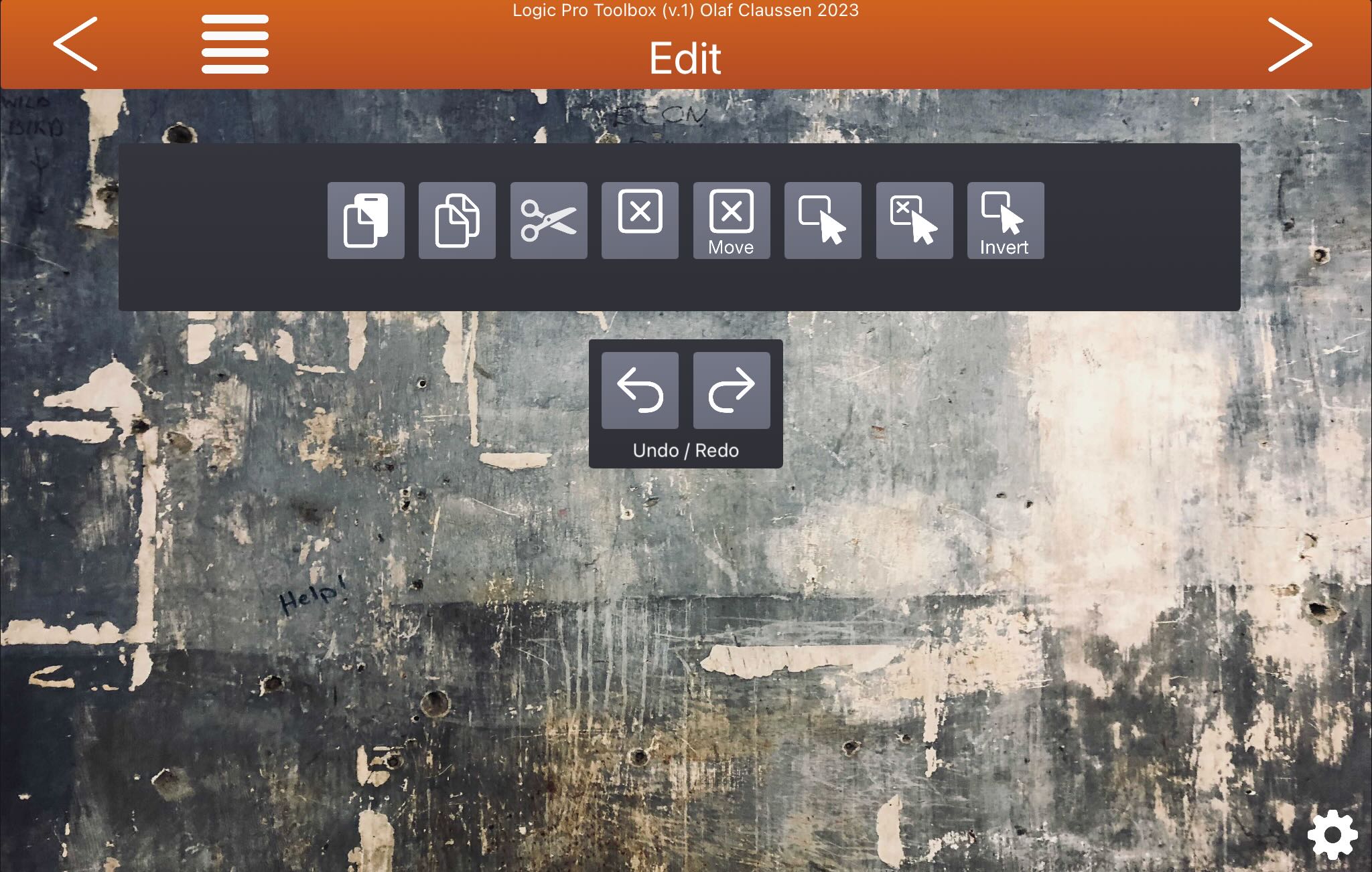 Logic Pro Toolbox Edit panel