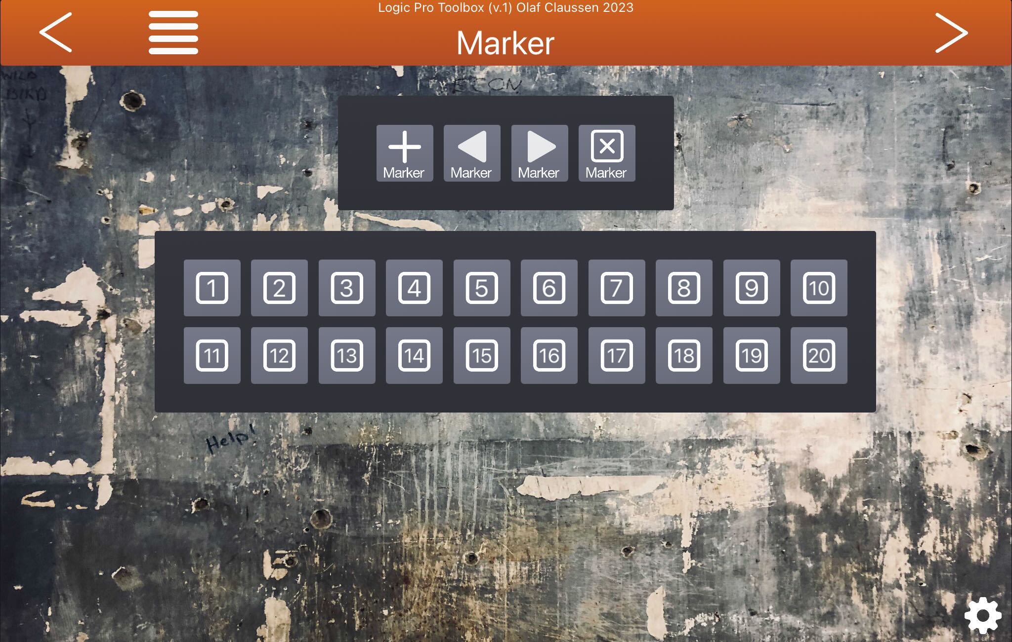 Logic Pro Toolbox Marker panel