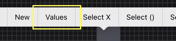 Values command in the menu of selected DeviceJockey items