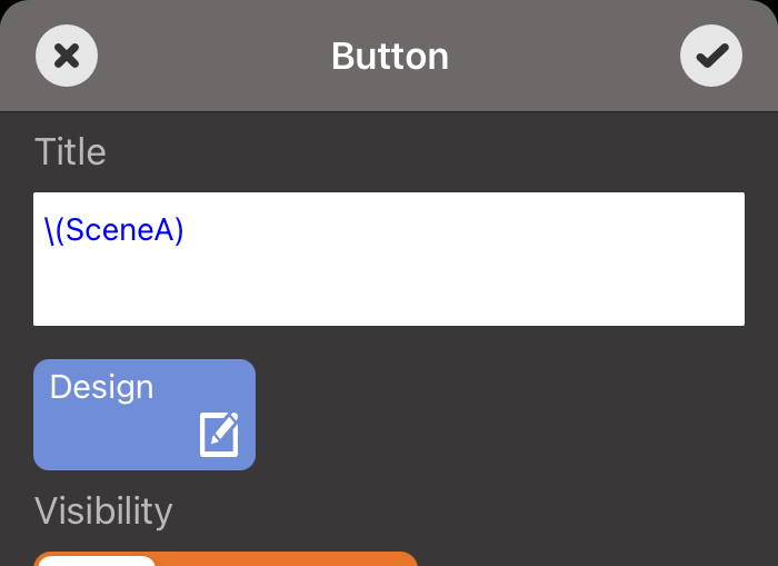 DeviceJockey button title containing the highlighted SceneA Swap placeholder